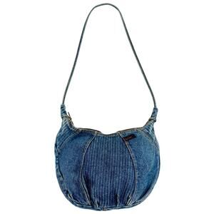 Vintage 80s Shane Denim Shoulder Bag Y2K Retro Boho Hobo Blue Jeans OS